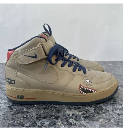 Vintage 2004 Nike Air Force 1 Mid Khaki-midnight