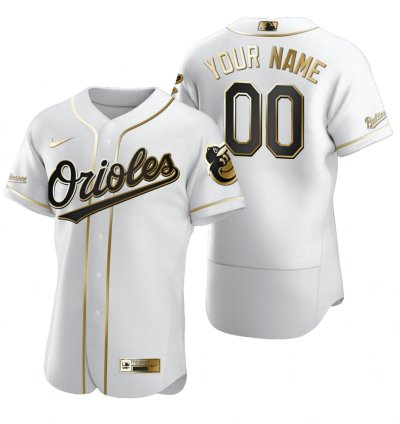 Baltimore Orioles Custom White Stitched Mlb Flex Base Golden Edition Jersey