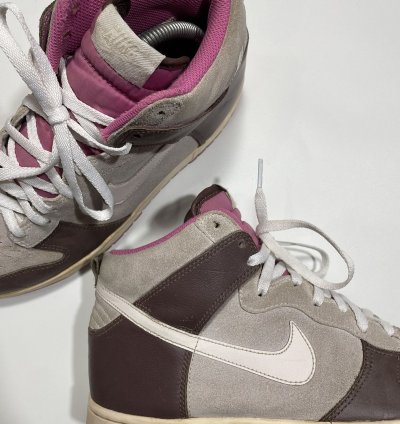 Vintage 2008 Nike Dunk High White Chocolate Pink Rare Color