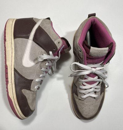 Vintage 2008 Nike Dunk High White Chocolate Pink Rare Color