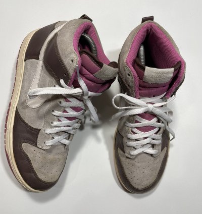 Vintage 2008 Nike Dunk High White Chocolate Pink Rare Color