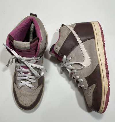 Vintage 2008 Nike Dunk High White Chocolate Pink Rare Color
