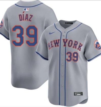 New York Mets 39 Edwin Diaz Jersey Stitched Grey
