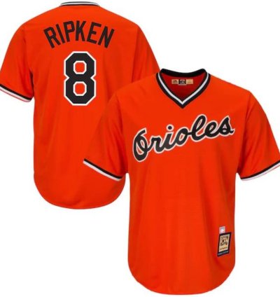 Baltimore Orioles Cal Ripken Jr Orange Throwback Pullover Jersey