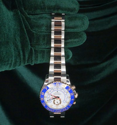 Rolex Yacht-master Ii Mint Complete Set Yacht-master Ii Two-tone White Dial Blue Bezel Rose Gold Steel 116681
