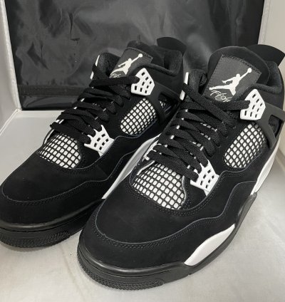 Air Jordan 4 Retro Black White-black Size 9