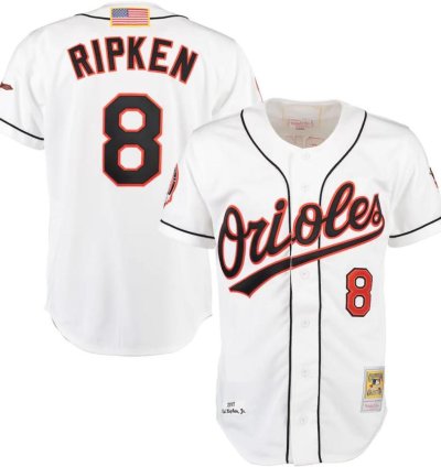 Baltimore Orioles Cal Ripken Jr White 2001 Throwback Jersey