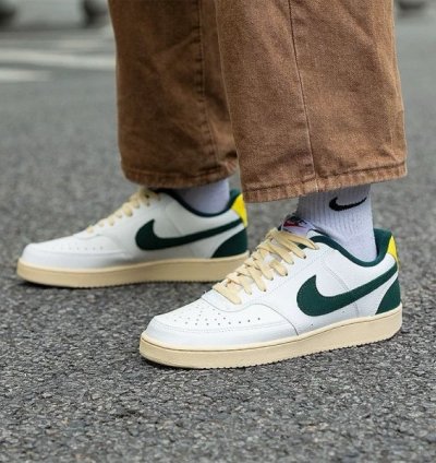 Nike Court Vision Low White Green Sneakers