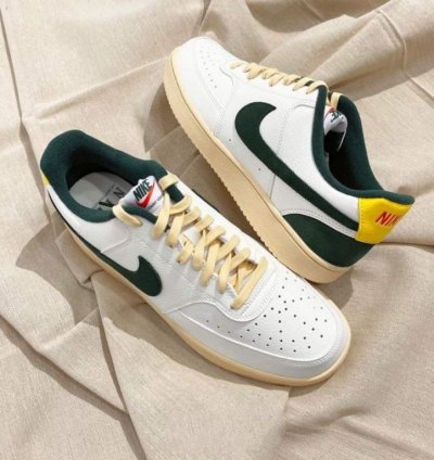 Nike Court Vision Low White Green Sneakers
