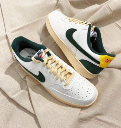 Nike Court Vision Low White Green Sneakers