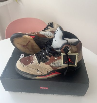 Supreme Jordan 5 Retro Desert Camo Us10 5