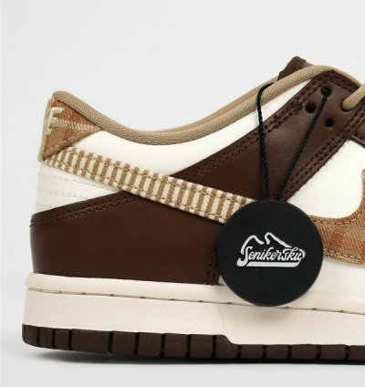 Nike Dunk Low Brown Plaid Sneakers