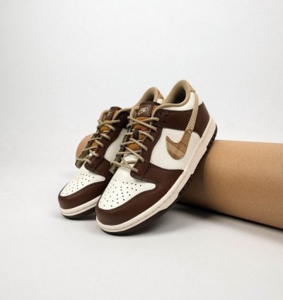 Nike Dunk Low Brown Plaid Sneakers