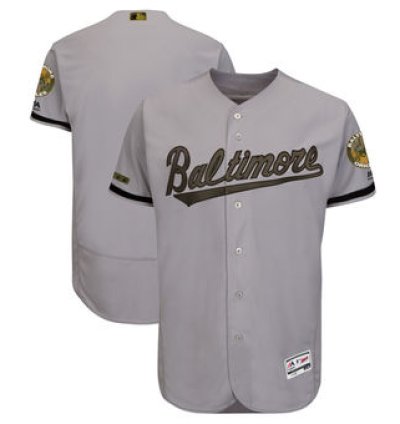 Baltimore Orioles Majestic Gray 2018 Memorial Day Collection Flex Base Team Custom Jersey