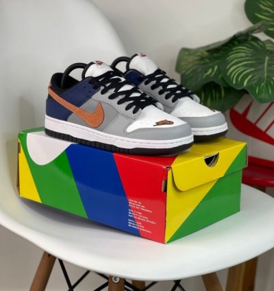 Nike Dunk Low Ekin White Neutral Grey Orange Sneakers
