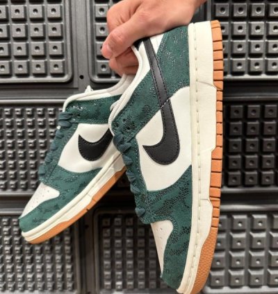 Nike Dunk Low Green Snake Skin Sneakers