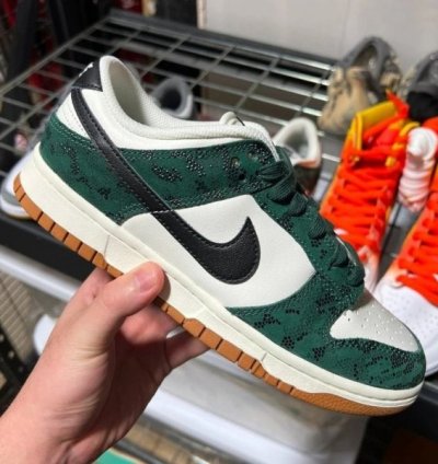 Nike Dunk Low Green Snake Skin Sneakers