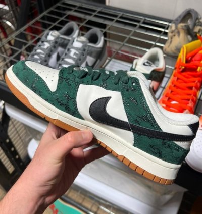 Nike Dunk Low Green Snake Skin Sneakers