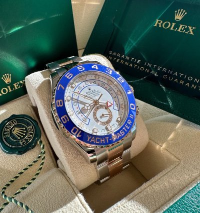 Rolex Yacht-master Ii New 2023 Two Tone Rose Gold Blue Ceramic Bezel 44mm Oyster Bracelet