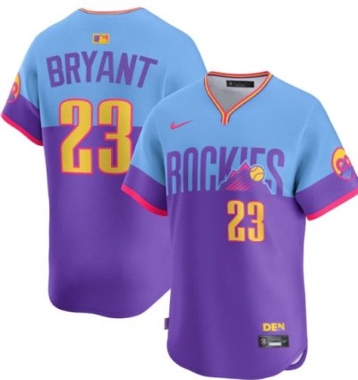 Kris Bryant Jersey 23 Colorado Rockies 2025 City Connect Stitched Premier Elite