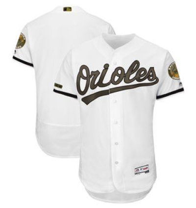 Baltimore Orioles Majestic White 2018 Memorial Day Collection Flex Base Team Custom Jersey