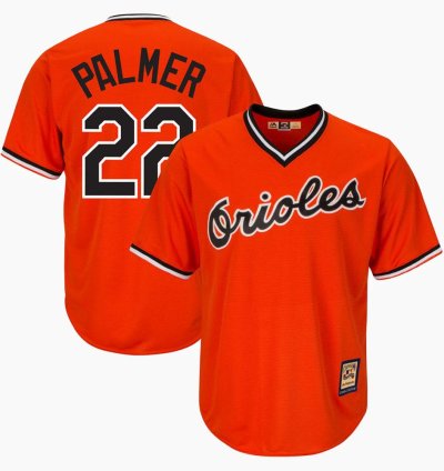 Baltimore Orioles Jim Palmer Orange Throwback Pullover Jersey