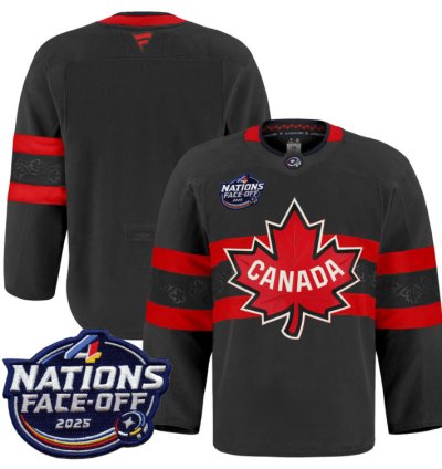 Men Team Jersey Canada 4 Nations Face-off 2025 Pro Stitched Black