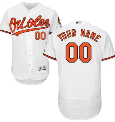 Baltimore Orioles White Customized Flexbase Majestic Mlb Collection Jersey