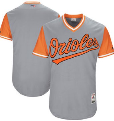 Custom Baltimore Orioles Majestic Gray 2017 Players Weekend Authentic Team Jersey