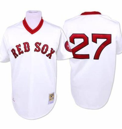 Boston Red Sox Carlton Fisk White Throwback Pullover Jersey