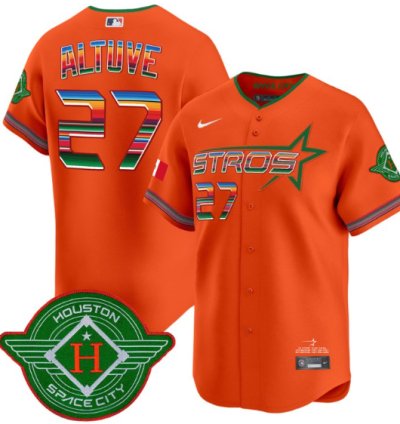 José Altuve Jersey 27 Astros 2025 City Connect Mexico Vapor Premier Limited Stitched Orange