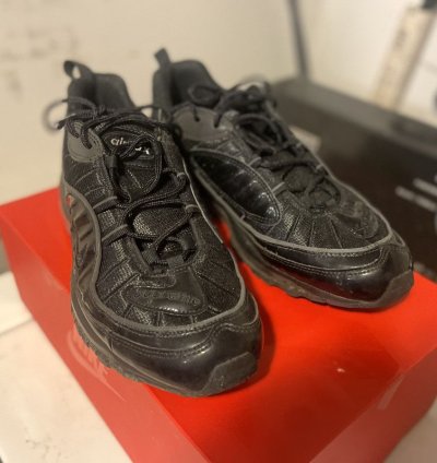 Supreme Nike Air Max 98 Triple Black Sz 11 5