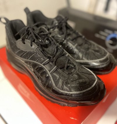 Supreme Nike Air Max 98 Triple Black Sz 11 5