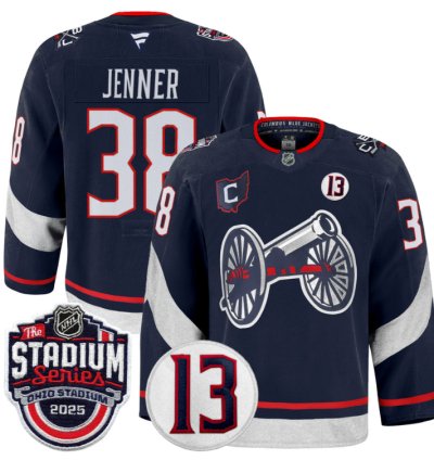 Men Boone Jenner Jersey 38 Columbus Blue Jackets 2025 Stadium Series Navy