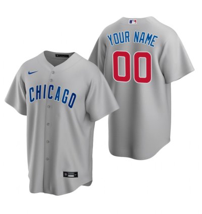 Chicago Cubs Custom Gray Stitched Mlb Cool Base Road Jersey