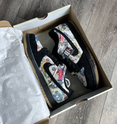 Supreme Nike Sb Dunk Low Og Rammellzee Shoes 9 5 Fd8778-001