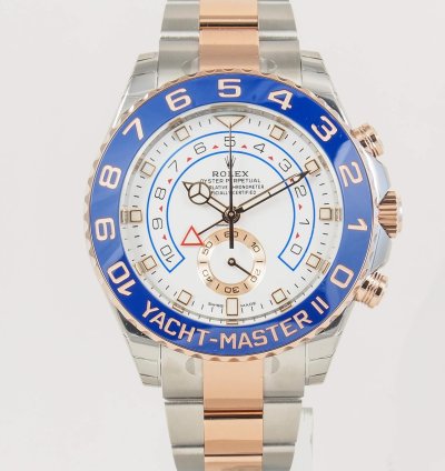 Rolex Yacht-master Ii Ss 18k Rose Gold White Dial 44mm