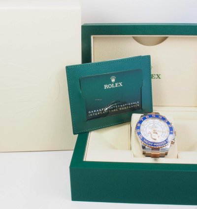 Rolex Yacht-master Ii Ss 18k Rose Gold White Dial 44mm