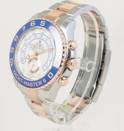 Rolex Yacht-master Ii Ss 18k Rose Gold White Dial 44mm