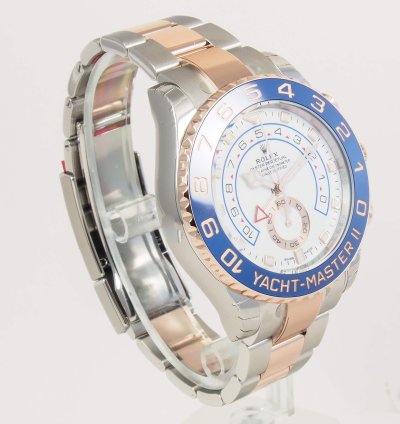 Rolex Yacht-master Ii Ss 18k Rose Gold White Dial 44mm