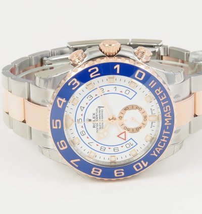 Rolex Yacht-master Ii Ss 18k Rose Gold White Dial 44mm