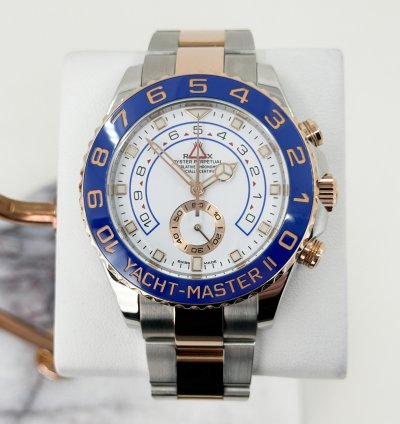 Rolex Yacht-master Ii Steel Everose Gold White Dial 116681