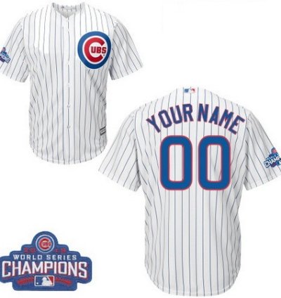 Chicago Cubs Custom White Home 2016 World Series Champions Majestic Cool Base Mlb Jersey