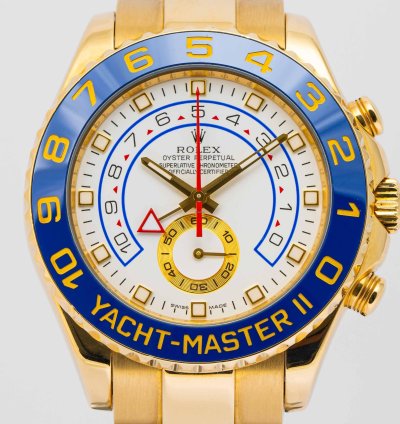 Rolex Yacht-master Ii White Dial Yellow Gold 44mm 116688 - Box Papers 2008