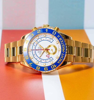 Rolex Yacht-master Ii White Dial Yellow Gold 44mm 116688 - Box Papers 2008