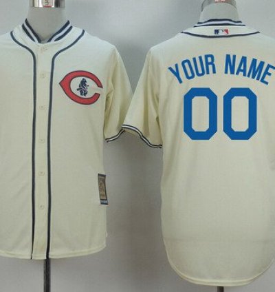 Chicago Cubs Customized 1929 Turn Back The Clock Cream Jersey