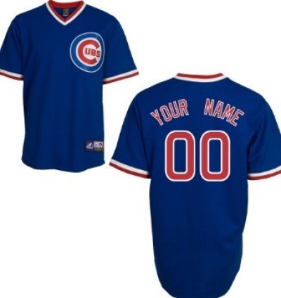 Chicago Cubs Customized Blue Throwback Jersey