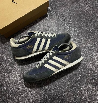 Vintage Adidas Dragon Og Blue Suede Low-top Trainers