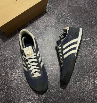Vintage Adidas Dragon Og Blue Suede Low-top Trainers