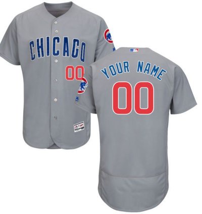 Chicago Cubs Grey Customized Flexbase Majestic Mlb Collection Jersey
